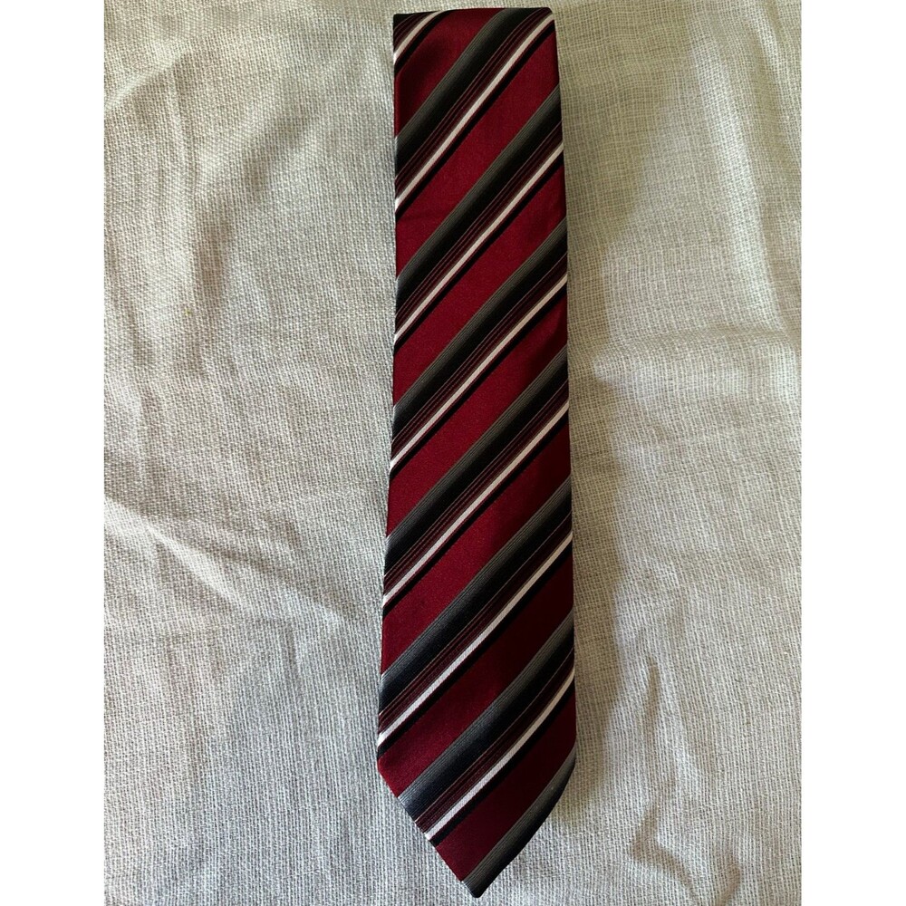 Geoffrey Beene Burgundy Striped Men’s Necktie